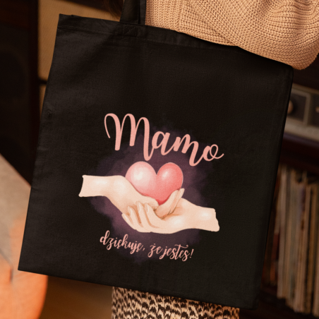 Torba | Mamo Dziękuję, Że Jesteś - Serce Na Dłoni [OUTLET 2]