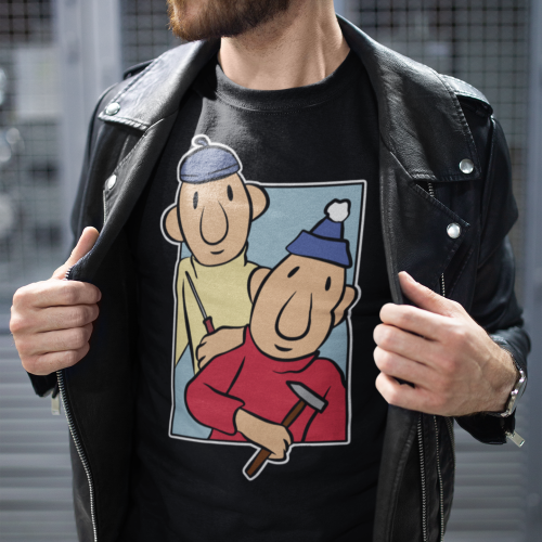 T-shirt oversize czarny Pat...