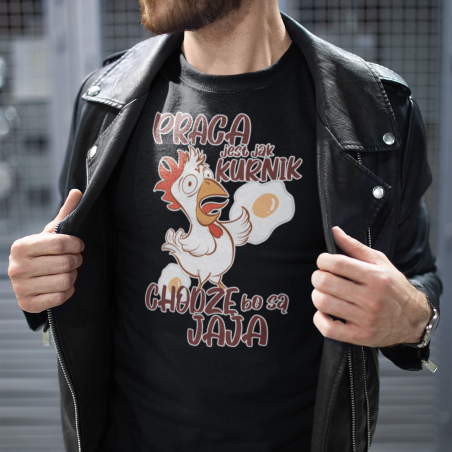 T-shirt oversize DTG Praca jest jak kurnik