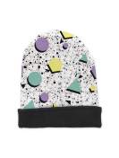 Czapka beanie black druk GEOMETRIC PATTERN