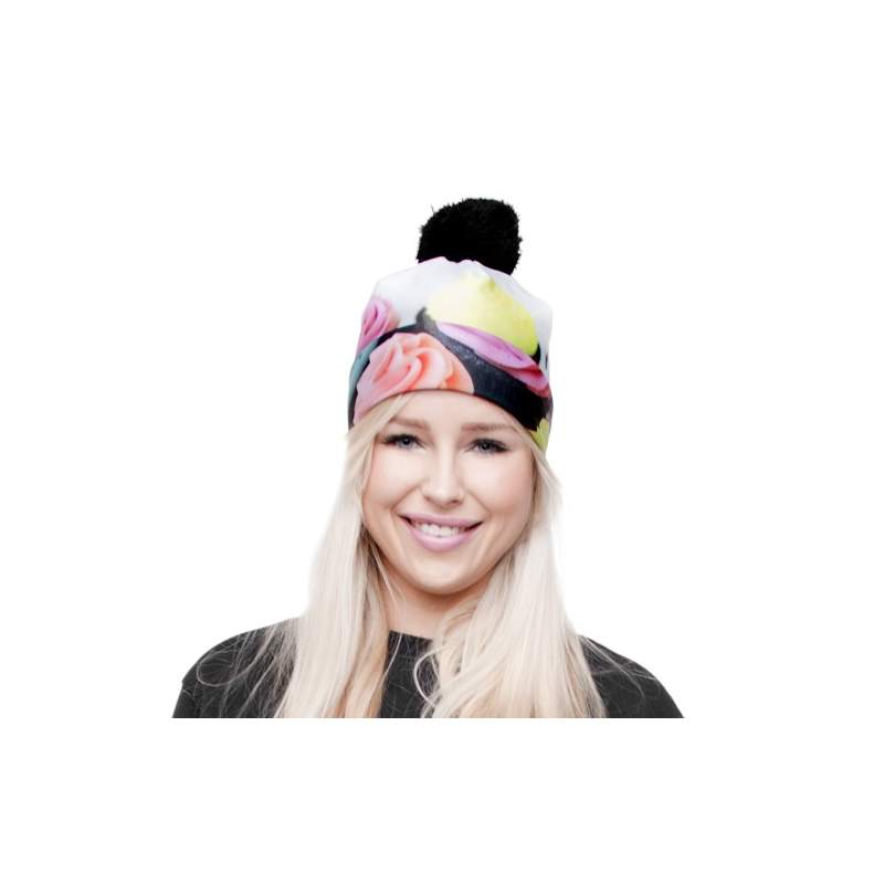 CZAPKA pompon FULLPRINT GALAXY MUFFIN