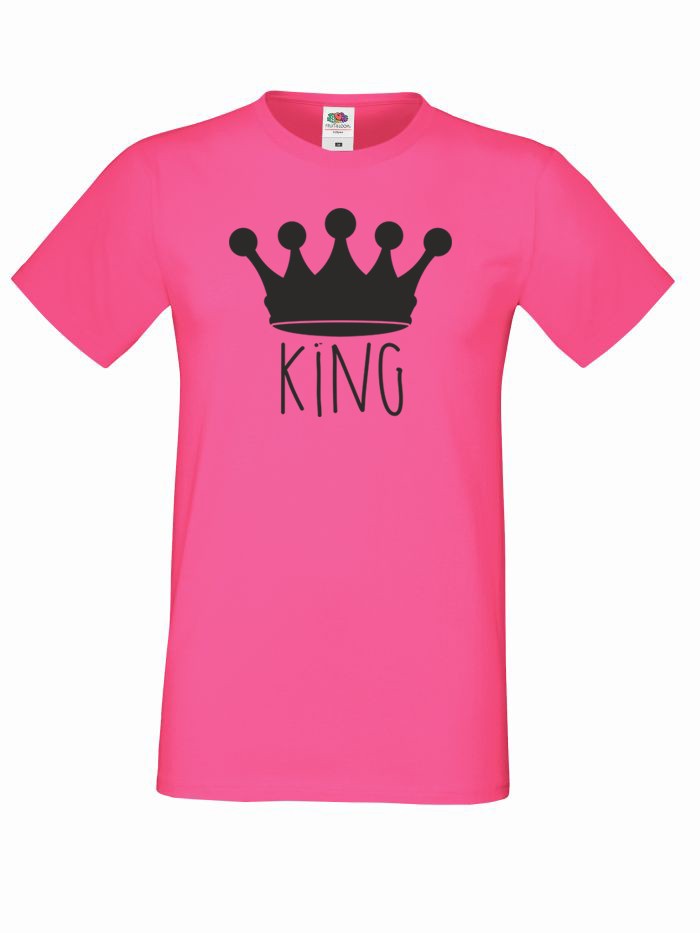 T-shirt oversize KING KORONA 2 S różowy