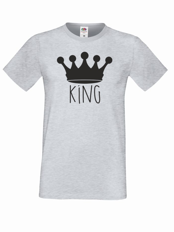 T-shirt oversize KING KORONA 2 L szary