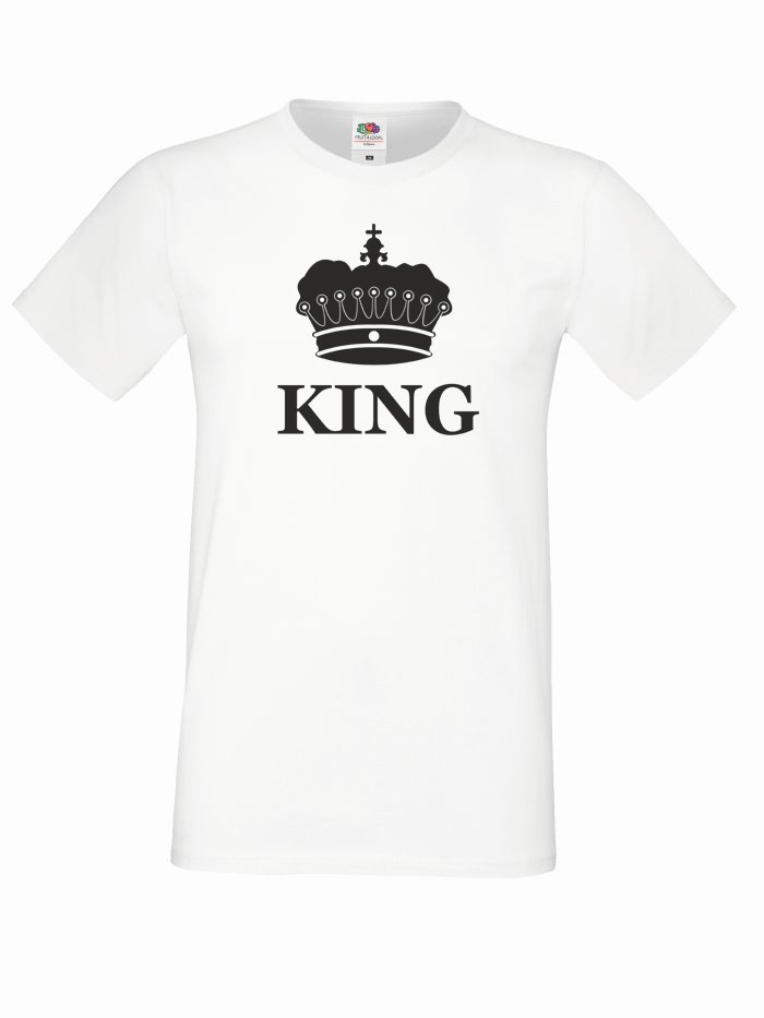 T-shirt oversize KING KORONA S biały