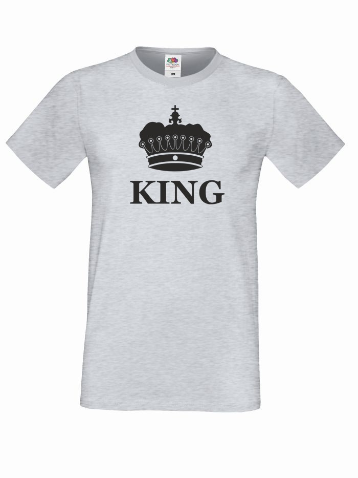 T-shirt oversize KING KORONA S szary