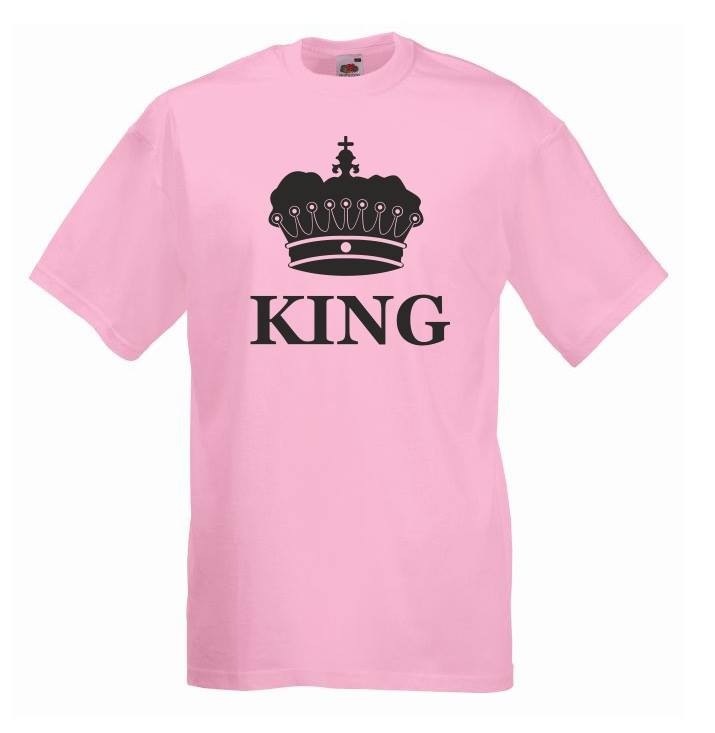 T-shirt oversize KING KORONA M jasny róż