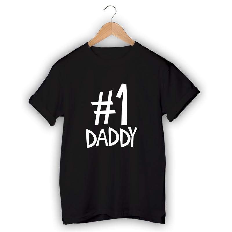 T-shirt oversize DADDY 1 /czarny/
