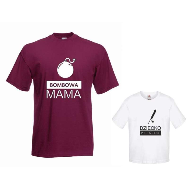 t-shirty dla mamy i córki BOMBOWA, PETARDA