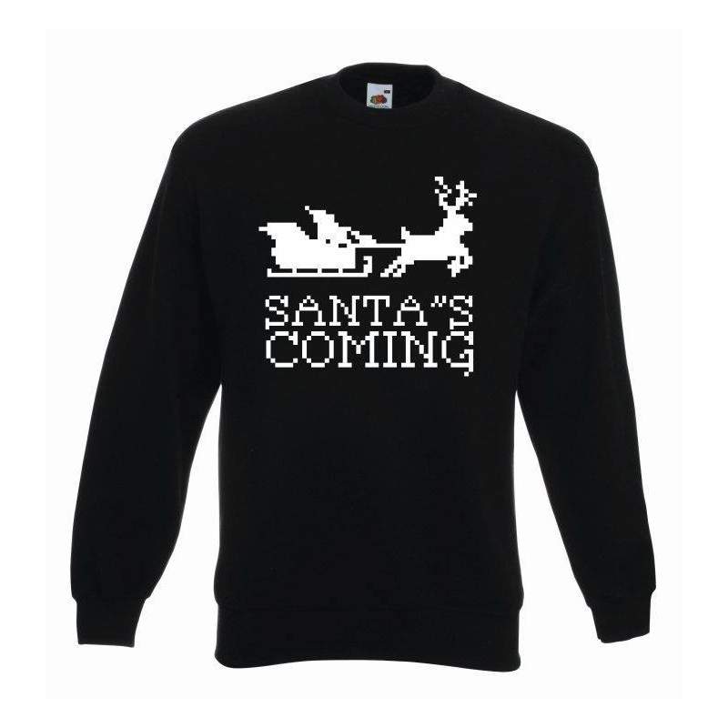 bluza santa's coming czarno-biała