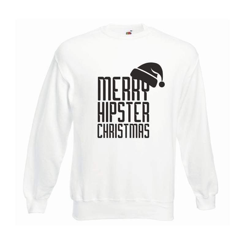 biała bluza świąteczna merry hipster