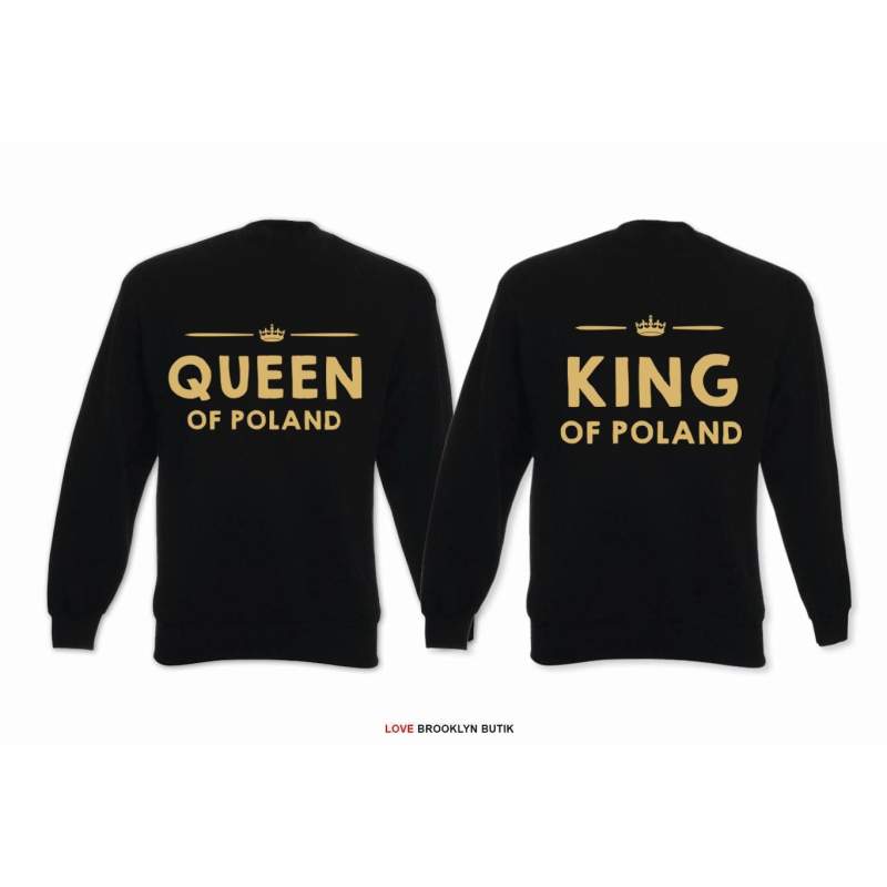 Bluza z kapturem DLA PAR 2 SZT QUEEN 01 & KING 01 GOLD