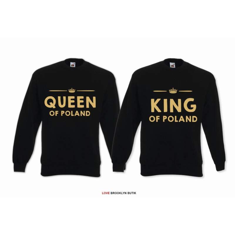 Bluza z kapturem DLA PAR 2 SZT QUEEN 01 & KING 01 GOLD