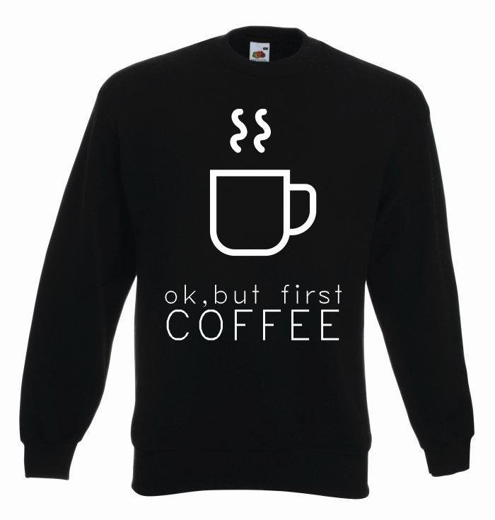 bluza oversize FIRST COFFEE M czarno-biały