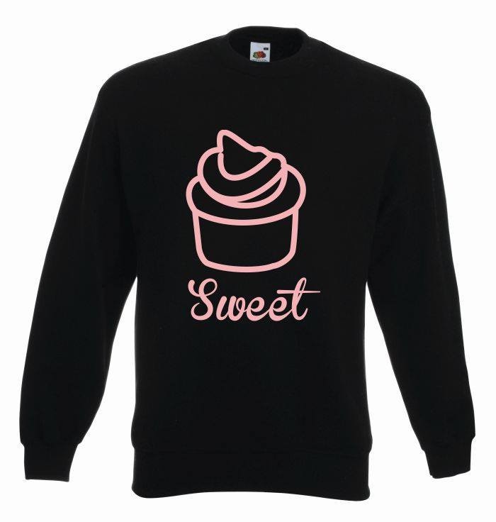 bluza oversize SWEET XL czarno-różowy
