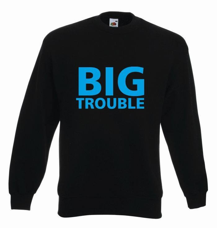 bluza oversize BIG TROUBLE S czarno-niebieski