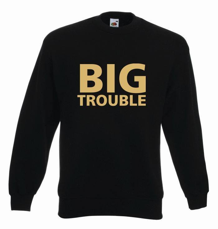 bluza oversize BIG TROUBLE S czarno-złoty