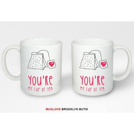 Kubek z nadrukiem 2 sztuki BONNIE &  CLYDE dla nie dla niego