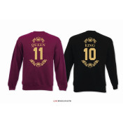 Bluza oversize DLA PAR 2 SZT QUEEN corone & KING corone GOLD napis z tyłu
