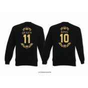 Bluza oversize DLA PAR 2 SZT QUEEN corone & KING corone GOLD napis z tyłu