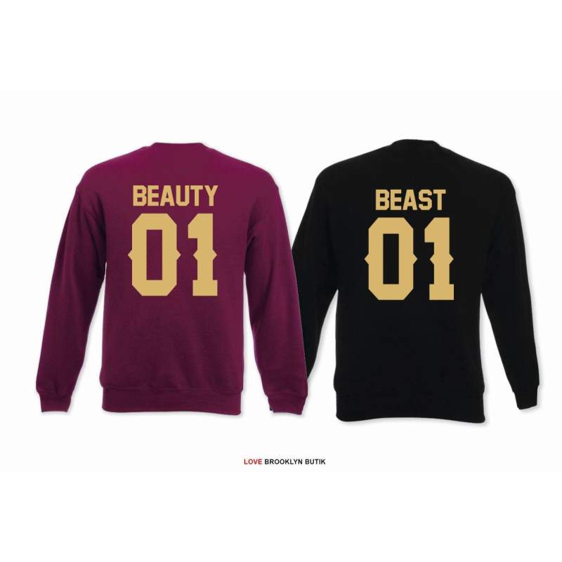 Bluza oversize DLA PAR 2 SZT QUEEN corone & KING corone GOLD napis z tyłu