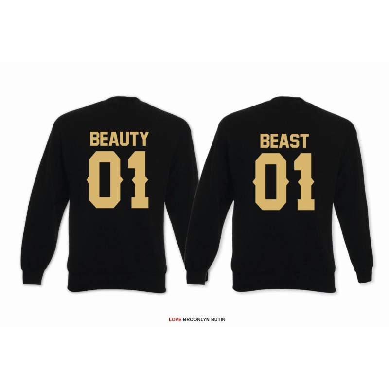 Bluza oversize DLA PAR 2 SZT QUEEN corone & KING corone GOLD napis z tyłu