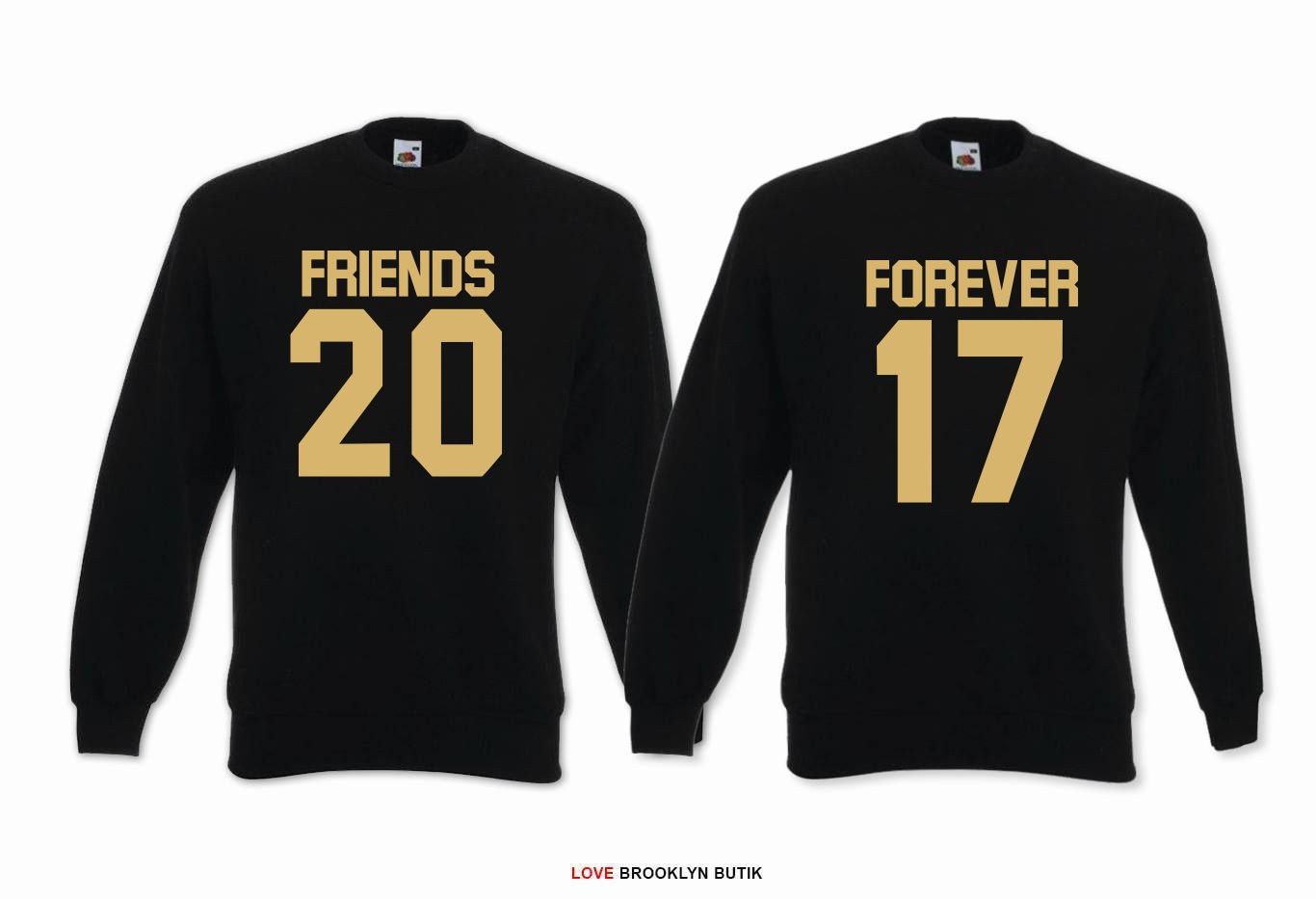 Bluza oversize DLA PAR 2 SZT FRIENDS FOREVER 2017 GOLD  gold napis z przodu M XL