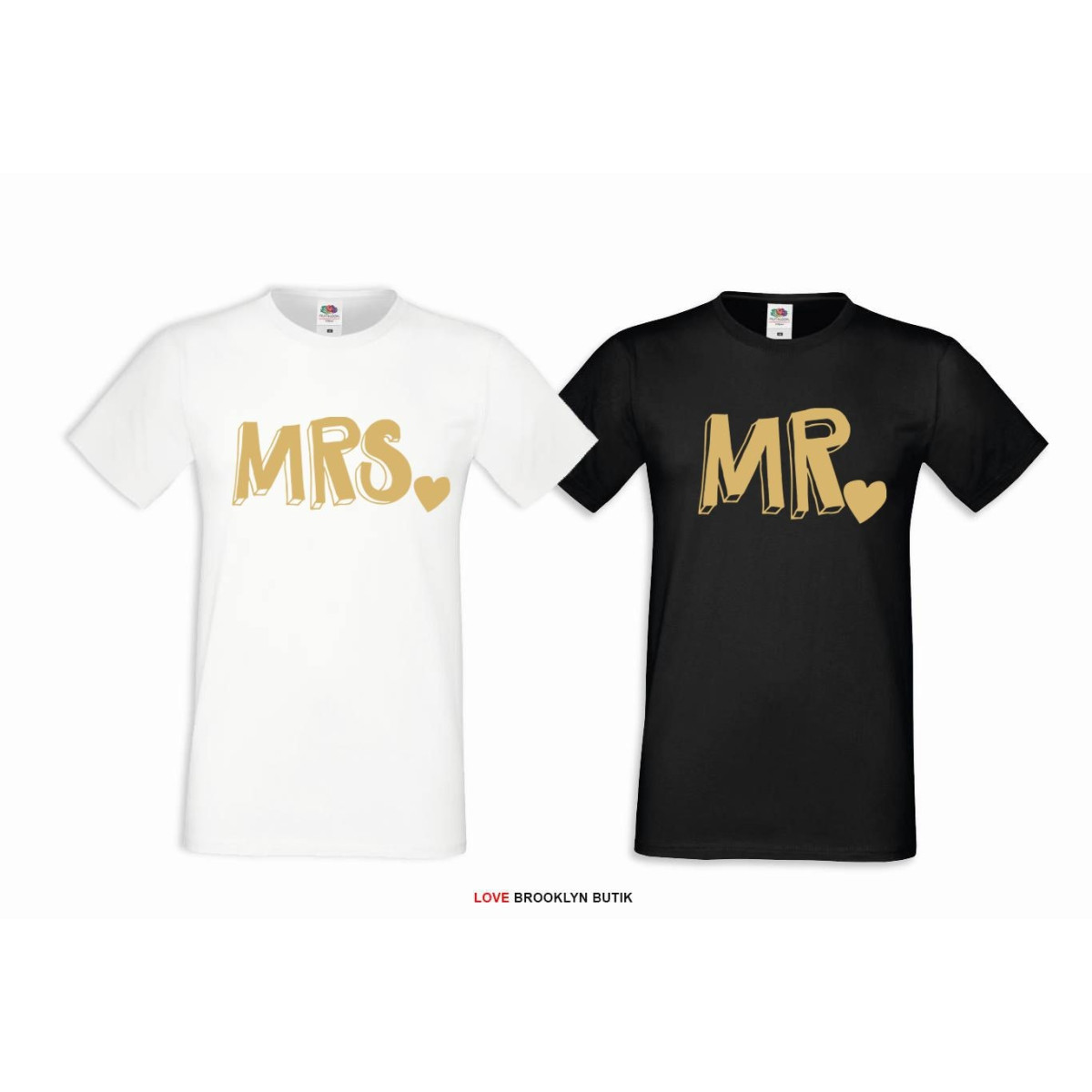 T-shirt DLA PAR 2 SZT BONNIE & CLYDE GOLD napis z przodu