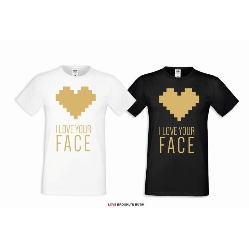 T-shirt DLA PAR 2 SZT BONNIE & CLYDE GOLD napis z przodu