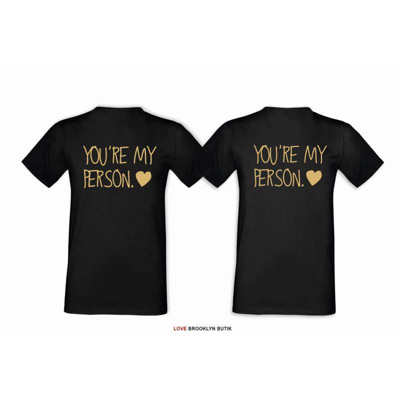 T-shirt DLA PAR 2 SZT BONNIE & CLYDE GOLD napis z tyłu