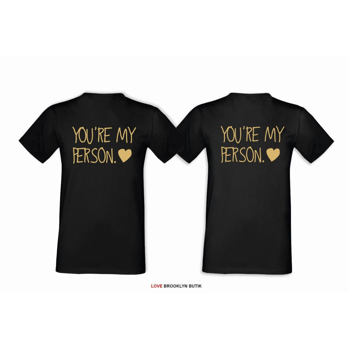 T-shirt DLA PAR 2 SZT BONNIE & CLYDE GOLD napis z tyłu