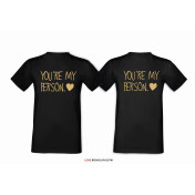 T-shirt DLA PAR 2 SZT BONNIE & CLYDE GOLD napis z tyłu