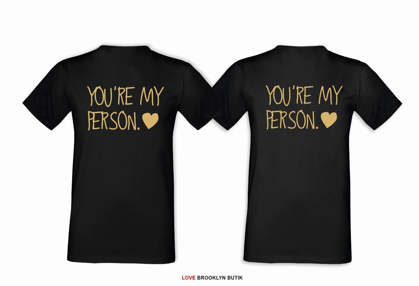T-shirt DLA PAR 2 SZT PERSON & PERSON GOLD  napis z tyłu XL M
