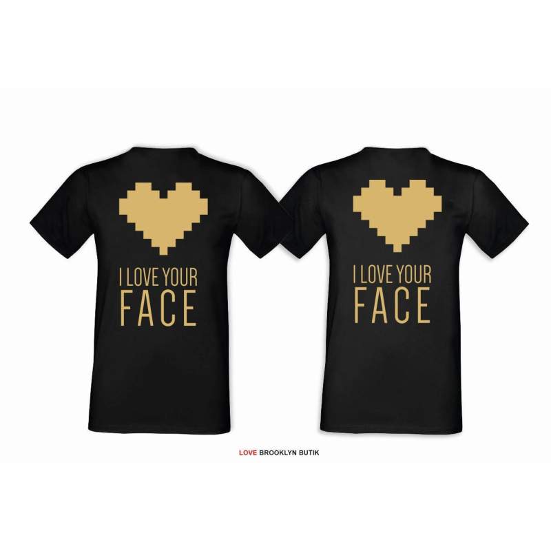 T-shirt DLA PAR 2 SZT BONNIE & CLYDE GOLD napis z tyłu