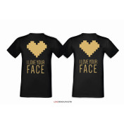 T-shirt DLA PAR 2 SZT BONNIE & CLYDE GOLD napis z tyłu