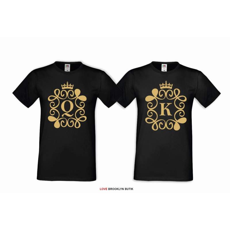 T-shirt DLA PAR 2 SZT BONNIE & CLYDE GOLD napis z tyłu