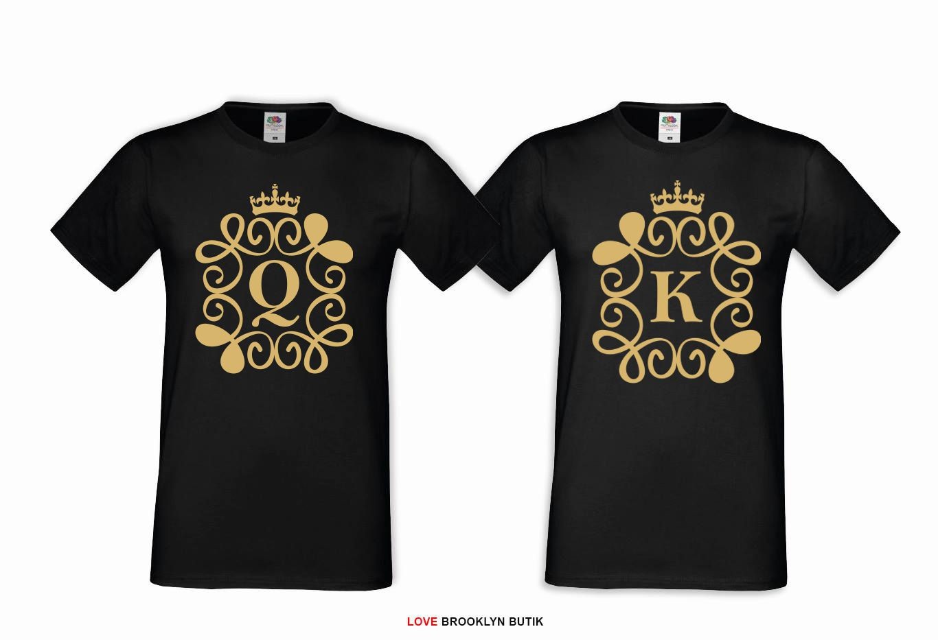 T-shirt DLA PAR 2 SZT QUEEN GOTIC & KING GOTIC 2 gold napis z przodu M L
