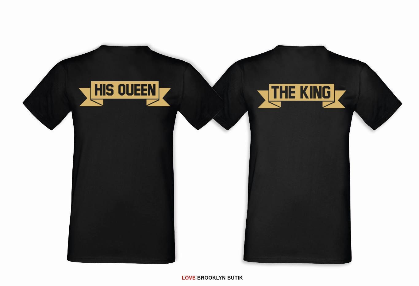 T-shirt DLA PAR 2 SZT HIS QUEEN THE KING 2 GOLD napis z tyłu M M
