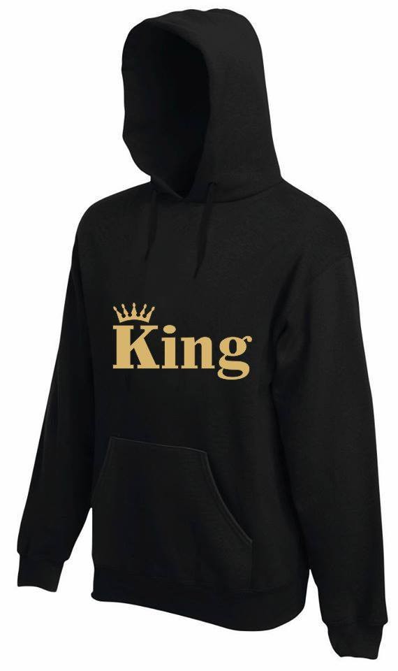 bluza z kapturem KING CORONA COLOR XL czarno-złoty
