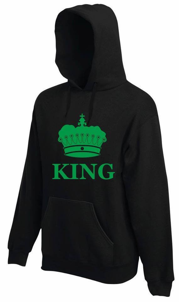 bluza z kapturem KING COLOR M czarno-zielony