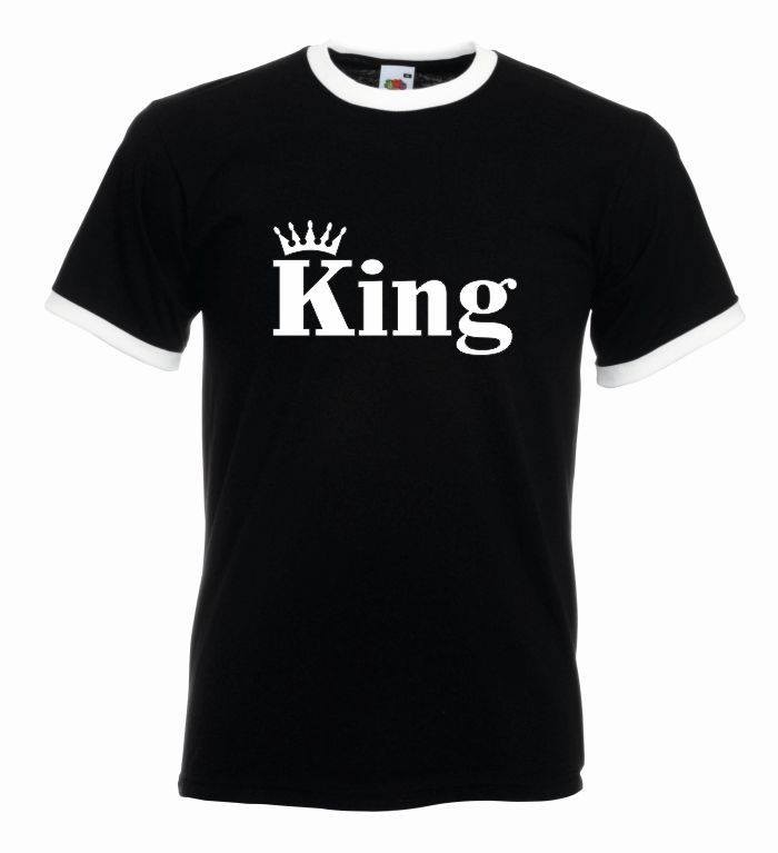 T-shirt oversize KING CORONE L czarno-biały