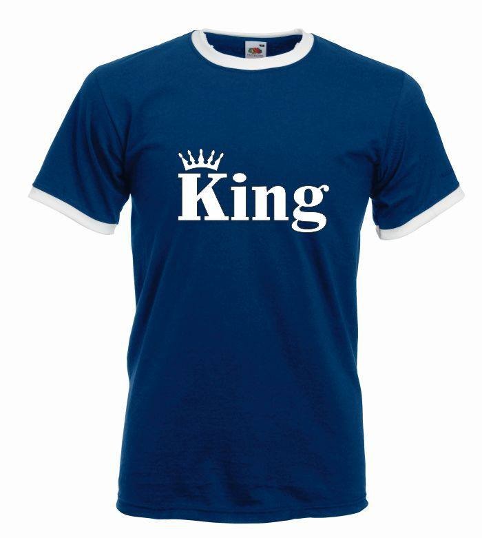 T-shirt oversize KING CORONE M granat-biały
