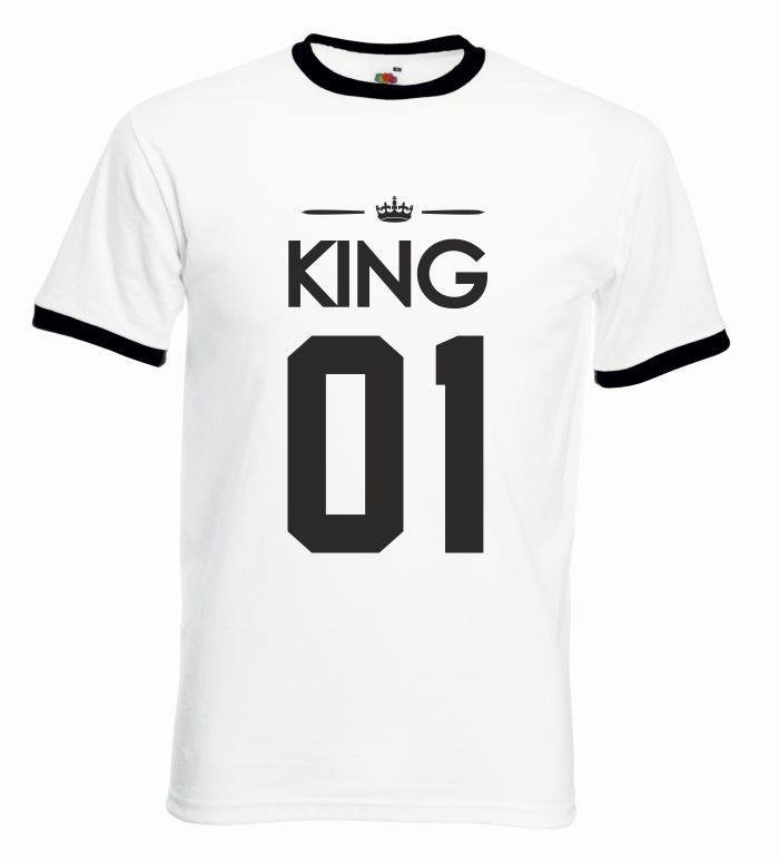 T-shirt oversize KING 01 M biały-czarny
