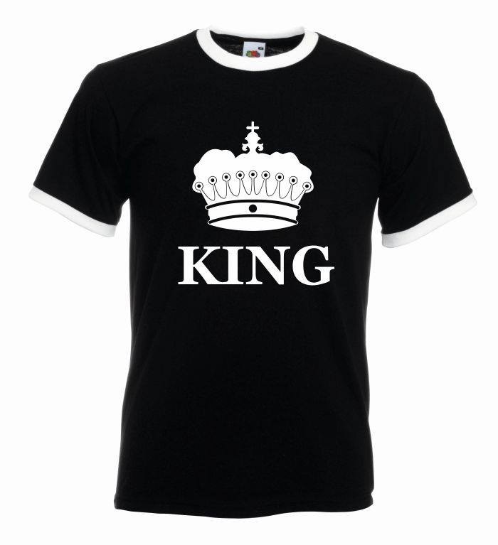 T-shirt oversize KING L czarno-biały