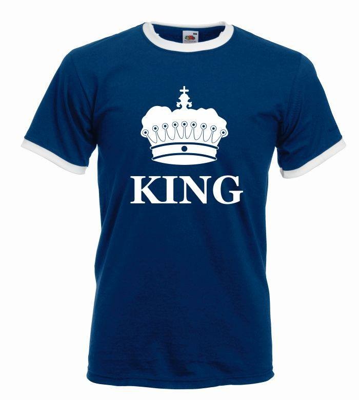 T-shirt oversize KING M granat-biały