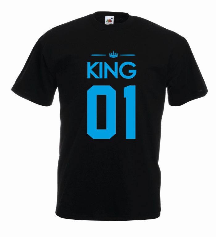 T-shirt oversize KING 01 COLOR L czarno-niebieski