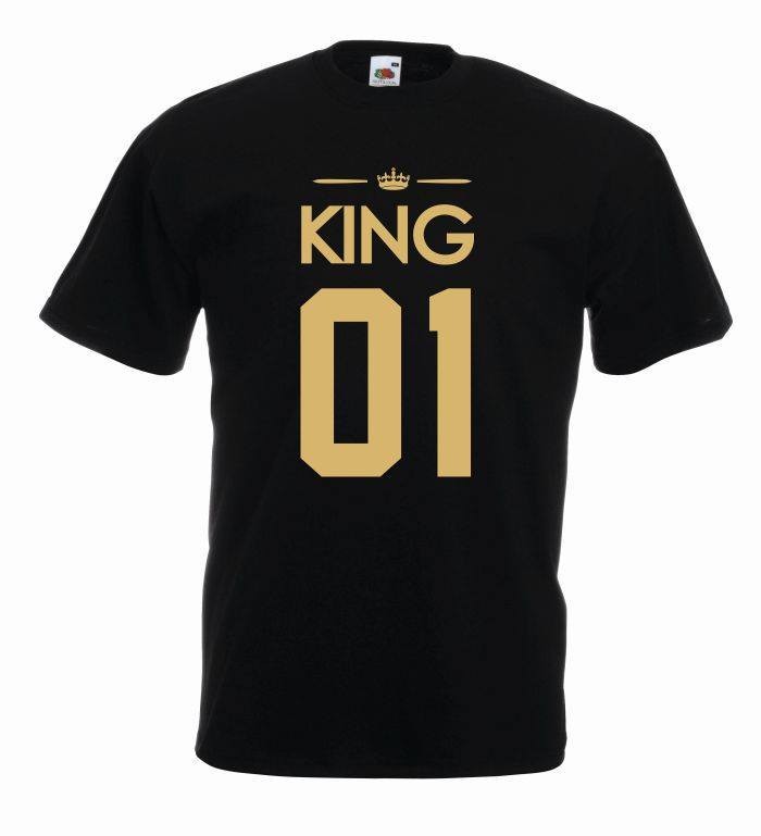 T-shirt oversize KING 01 COLOR S czarno-złoty