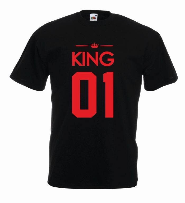 T-shirt oversize KING 01 COLOR L czarno-czerwony