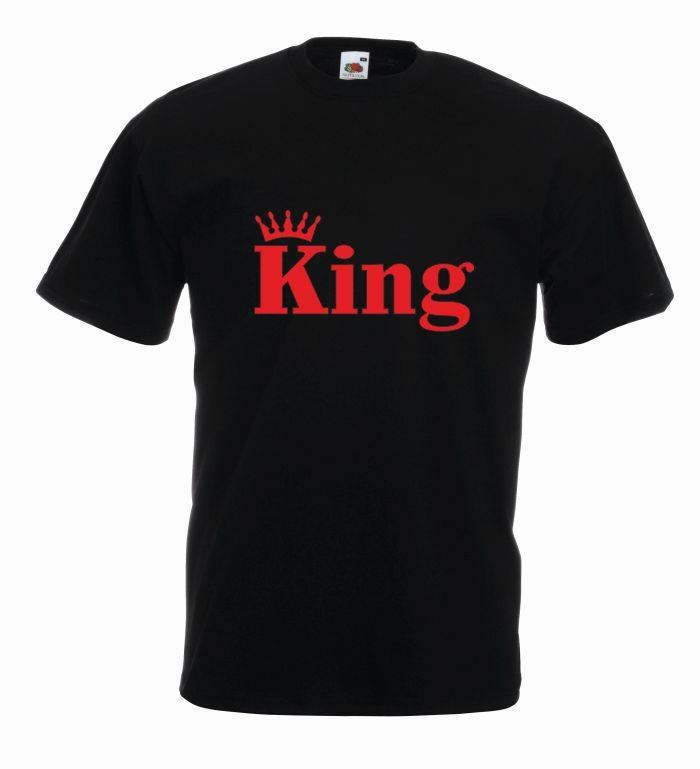 T-shirt oversize KING CORONA COLOR S czarno-czerwony