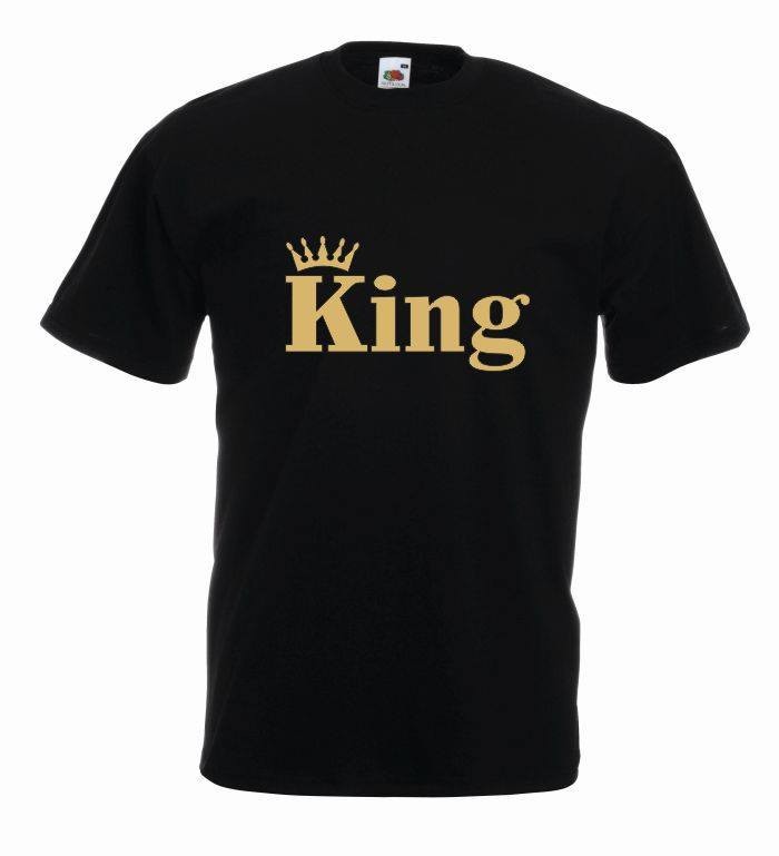 T-shirt oversize KING CORONA COLOR M czarno-złoty