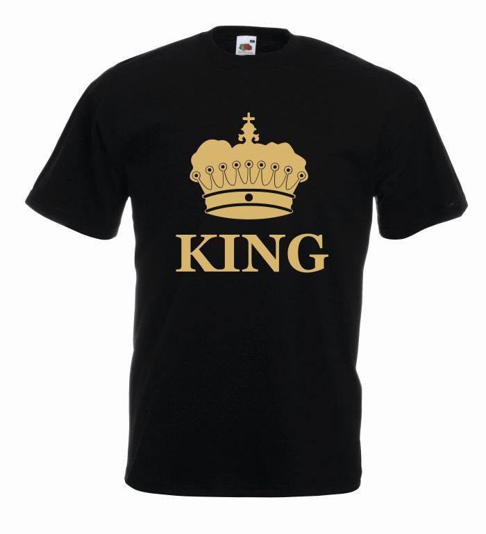 T-shirt oversize KING COLOR L czarno-złoty